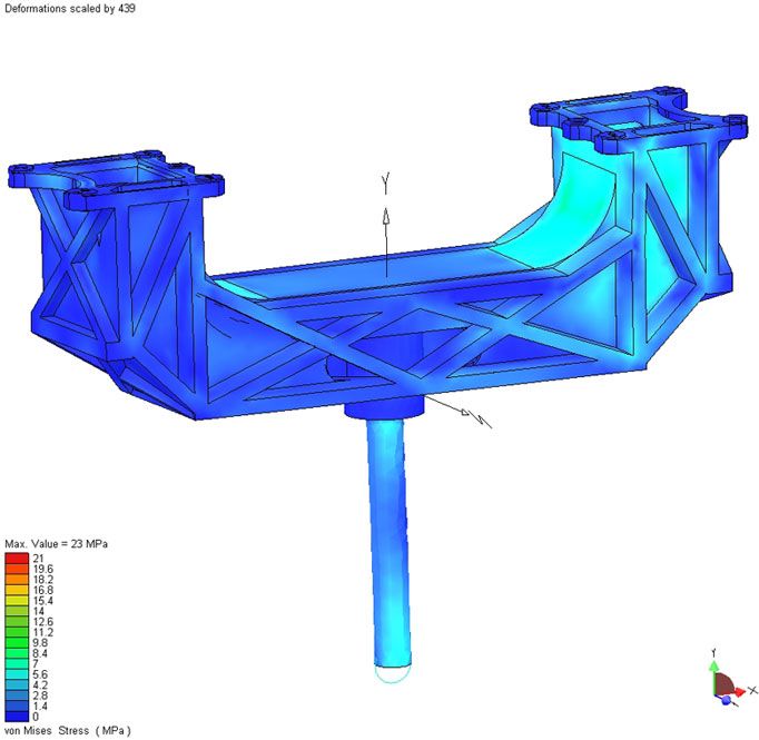 рис. 9 Напряжения в конструкции вилки рис. 9 Напряжения в конструкции вилки