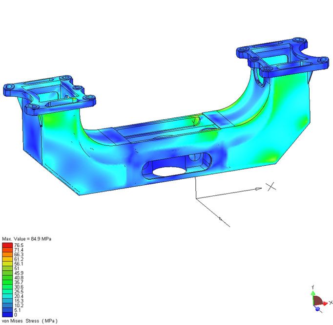 рис. 6 Напряжения в конструкции вилки рис. 6 Напряжения в конструкции вилки