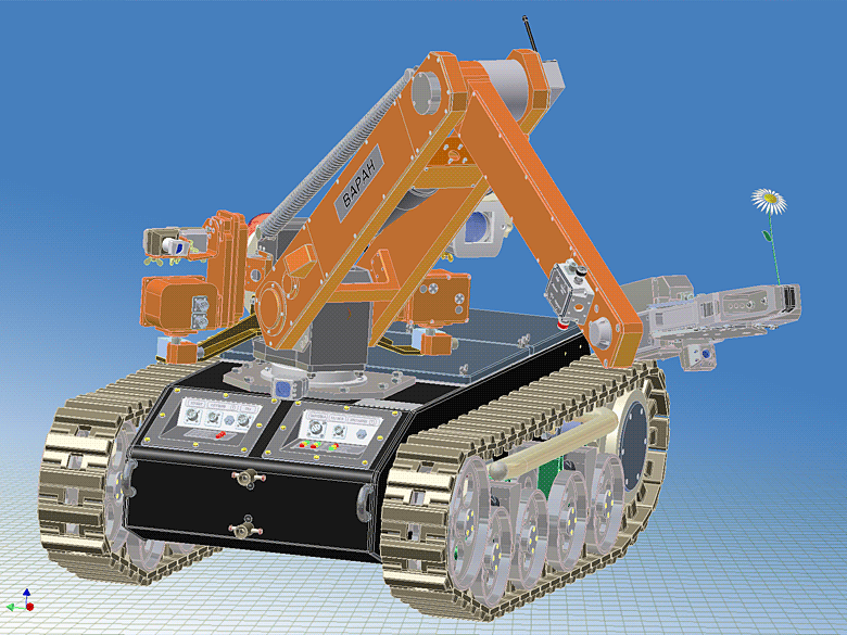 Мобильный робот ВАРАН с цветком Мобильный робот ВАРАН с цветком