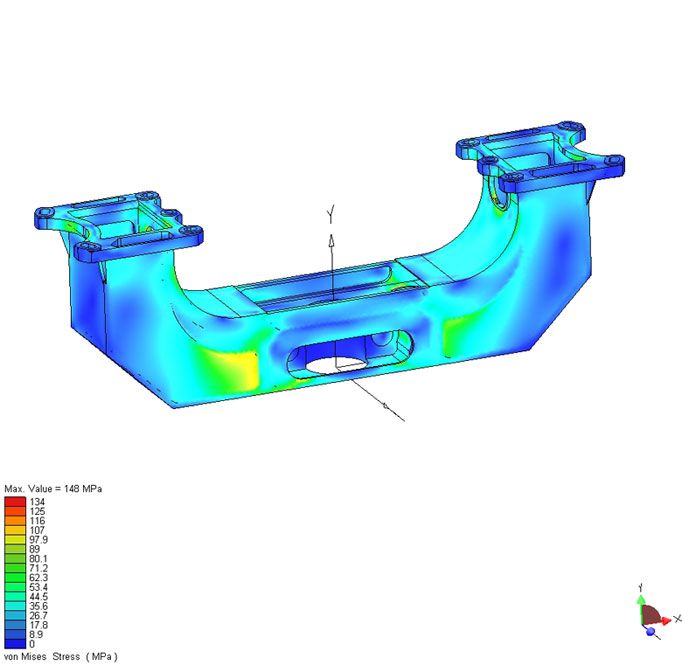 рис. 3 Напряжения в конструкции вилки рис. 3 Напряжения в конструкции вилки