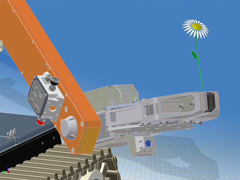 Мобильный робот ВАРАН с цветком Мобильный робот ВАРАН с цветком