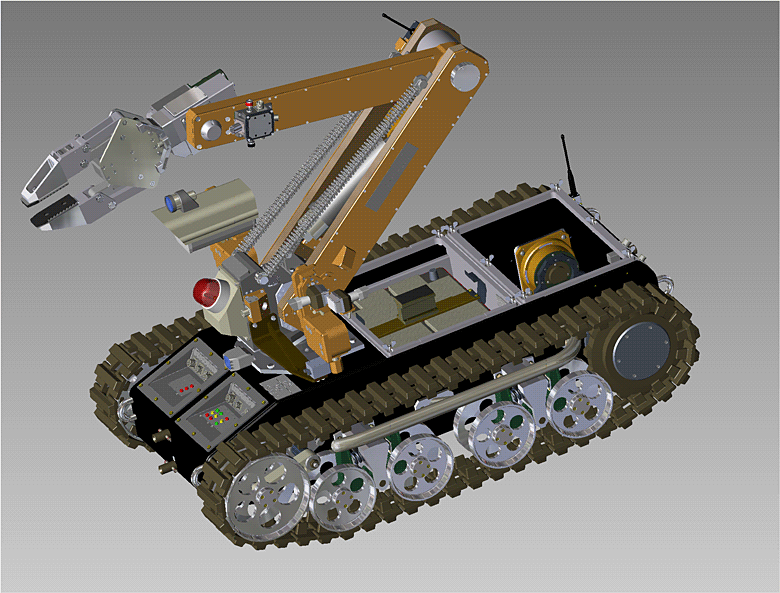Общий вид мобильного робота ВАРАН (слайды получены из Autodesk DWF-Viewer) Общий вид мобильного робота ВАРАН (слайды получены из Autodesk DWF-Viewer)